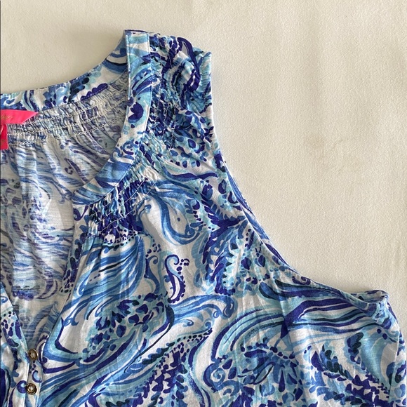 Lilly Pulitzer Essie Tank Top in Don’t Be Jelly print Blue Resort Size XXL - Picture 8 of 16